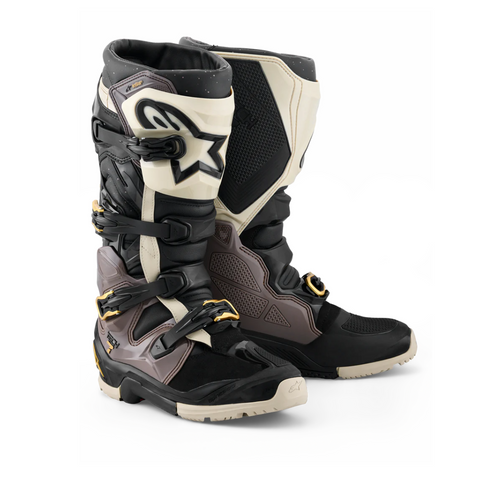 2026 ALPINESTARS TECH 7 ENDURO DRYSTAR BOOTS BLACK DARK GRAY GOLD