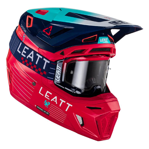 HELMET MOTO 8.5 V23 RED INCLUDES 5.5 GOGGLE + HELMET BAG